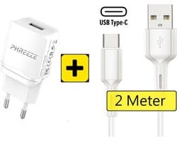 Phreeze 1A USB Adapter met USB C Kabel - 2 Meter - Geschikt voor J1,2,3,4,5,6,7,A5,A7,A24,A02,A03,A04