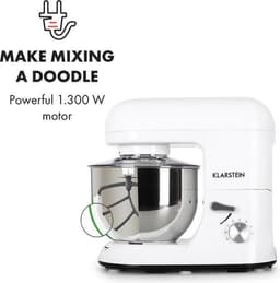 Klarstein Küchenmaschine, Knetmaschine mit 5L Schüssel, 1800W Profi Küchenmaschine mit Knethaken und Schneebesen, Universal Küchenmaschine mit 6 Stufen, Teigmaschine zum Rühren, Kneten und Aufschlagen — thumbnail 2