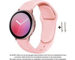 Roze Siliconen Bandje geschikt voor bepaalde 22mm smartwatches van verschillende bekende merken (zie lijst met compatibele modellen in producttekst) - Maat: zie foto – 22 mm pink rubber smartwatch strap