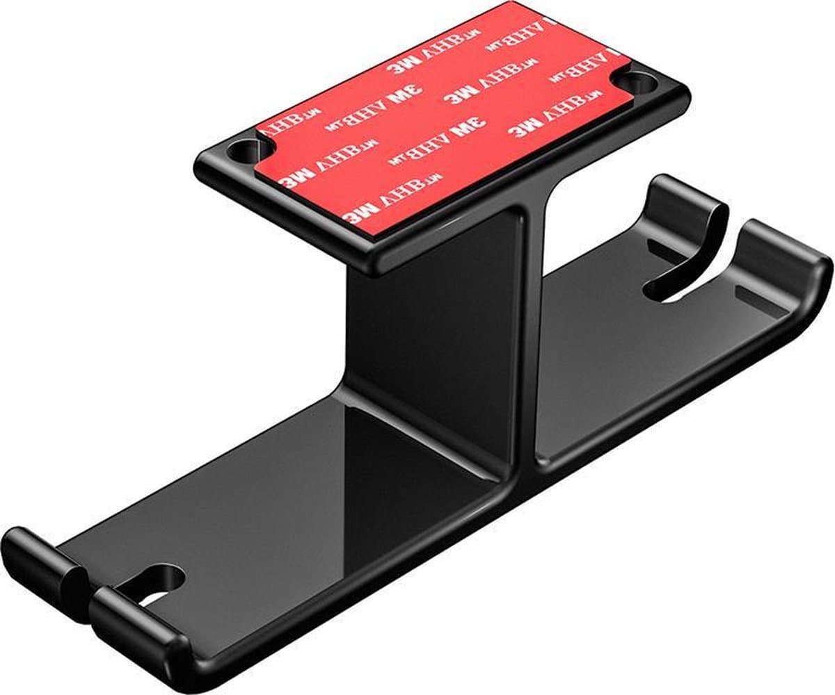 Dubbele Aluminium Universele Koptelefoonhouder - Gaming Headset Hanger - met Kabelmanagement - Zwart — afbeelding 1