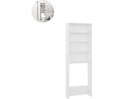 Wasmachine ombouw - Kast - Opbouwmeubel - Verhoger - Wasmachine meubel - Opbergkast - Hout - Wit