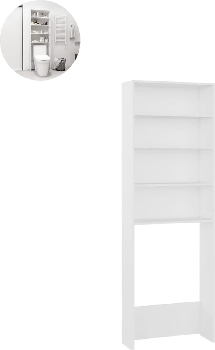Wasmachine ombouw - Kast - Opbouwmeubel - Verhoger - Wasmachine meubel - Opbergkast - Hout - Wit — afbeelding 1