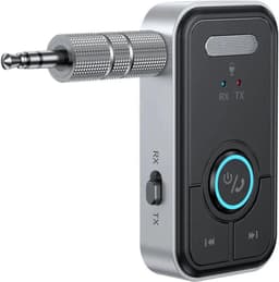 Nextora 2 in 1 Bluetooth Receiver en Transmitter - Bluetooth Ontvanger - Bluetooth Receiver Auto - Bluetooth Audio Receiver - Aux Bluetooth Auto - Bluetooth auto - Bluetooth 5.3 - AUX Bluetooth - Handsfree Bellen - Zwart/grijs — thumbnail 1