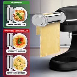 Fentic Keukenmachine - 2000W - Keukenrobot - Incl. Pastaroller en extra accessoires - 6,2L Mengkom - Foodprocessor - Pastamachine - Zwart — thumbnail 5