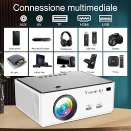 5G WiFi Bluetooth Full HD 1080p 4K Ondersteuning Draagbare Mini-projector - Filmprojector 10.000 Lumen - Compatibel met TV Stick Tablet PC - HDMI USB TF DVD Beamer — thumbnail 5