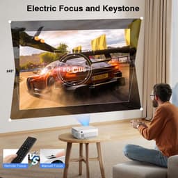 Draagbare Beamer 4K - 16000L - Bluetooth Projector Native 1080P - 5G Wifi - Elektrische Focus & Keystone - Compatibel met TV Stick, Smartphone, Laptop, HDMI, USB — thumbnail 4