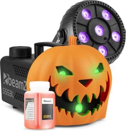 BeamZ Halloween rookmachine partyset - Met opklikbare pompoen - LED blacklight en lichteffecten — thumbnail 1