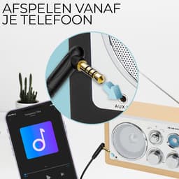 Denver Draagbare FM Radio - Retro - Werkt op batterijen of netstroom - Keukenradio - AM - FM - TR63 - Hout — thumbnail 3