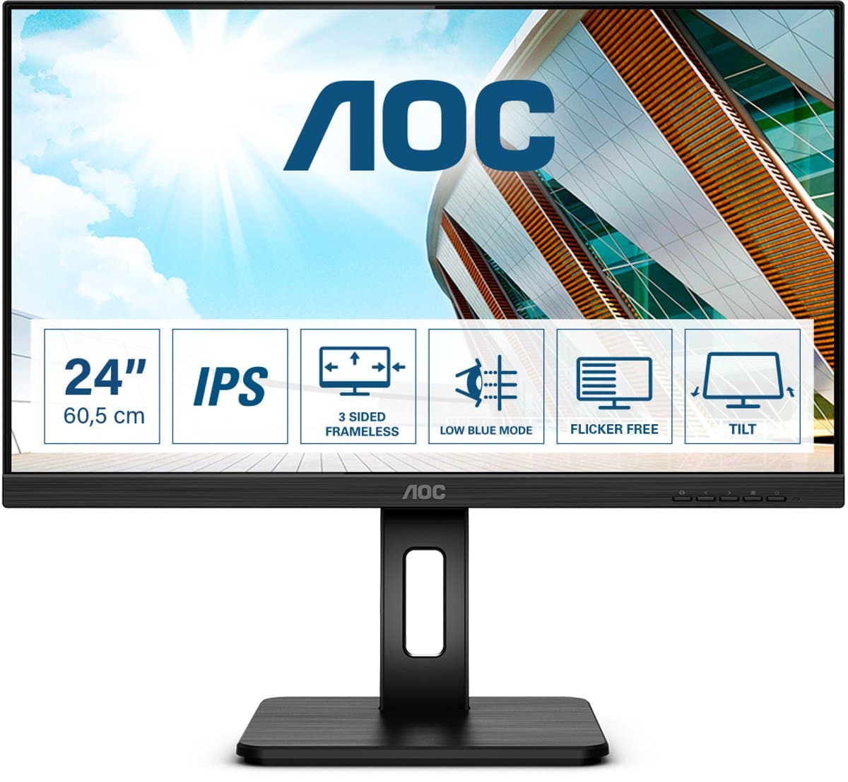 AOC Q24P2Q - QHD IPS Monitor - 24 Inch — afbeelding 1