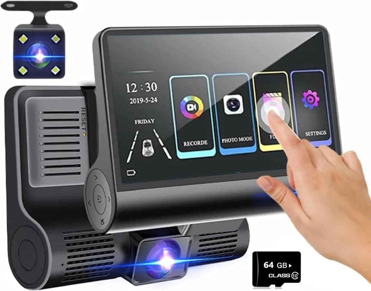 Lexium Dashcam voor auto - Dashcam - Dashcam voor auto voor en achter - Dashcam voor en achter - Dashcam voor en achter draadloos - Dual dashcam — afbeelding 1