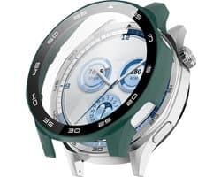 Watch case screenprotector - hoesje - gehard glas - geschikt voor Huawei Watch GT 5 (46 mm) - groen