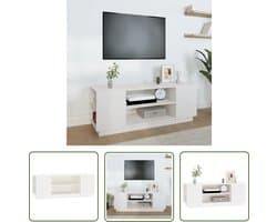 vidaXL Houten Tv Kast - Televisie Kast - Tv-meubel 110x35x40,5 cm massief grenenhout wit - Tv Meubilair - Salontafel - Livingroom Furniture