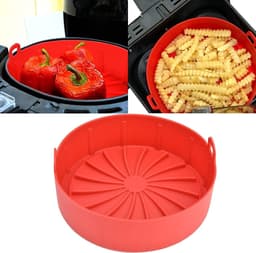 Vervanging Rode Siliconen Mand voor Air Fryer Pot - Multifunctionele Siliconen Pad en Stoomboot Liners - Accessoires voor Air Fryer Oven - Meer Dan 7.5in — thumbnail 4