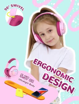 Kinderen Bluetooth Koptelefoon met LED-verlichting - Veilig Volume en Lange Speeltijd — thumbnail 5