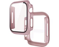 Stravo Full Cover/Hoesje - Screen Protector - Geschikt voor Apple Watch Series 10 & Series 11 - 42mm - Bescherm Hoesje voor Apple Watch series 10 / X - maat 42mm - Hardcase - Protection - iWatch S10 & S11 case - Rosé goud