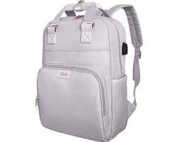 ZILOU® Laptop Rugzak - Laptoptas 15.6 inch - Anti Diefstal Rugtas - Schooltas - met USB - Dames en Heren - Meisjes - Jongens - 30L - Grijs