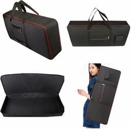WiseGoods Luxe Keyboard Tas Waterdicht - Tassen Voor Piano Keyboards - Waterproof Beschermhoes Instrumenten - Zwart - 61 Toetsen — thumbnail 3