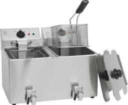 Professionele Elektrische Friteuse Dubbel | 2 x 8 Liter | Koude Zone | Veiligheidsthermostaat | Roestvrij Staal | Voor Commercieel Gebruik — thumbnail 1