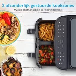 XXL Heteluchtfriteuse met 2 Kamers en 8,7 Liter Capaciteit – 9 Automatische Programma's en Kijkvenster — thumbnail 2