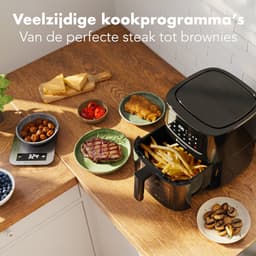 KitchenBrothers Airfryer XL - PFAS-Vrij - 1600W - 6L - Heteluchtfriteuse - 50ºC tot 200ºC - Met kijkvenster - 10 Kookprogramma's - Zwart — thumbnail 3