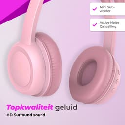 ATouch Kinderkoptelefoon Lite-X – Volumebegrenzing - Koptelefoon kinderen – Microfoon – Bluetooth koptelefoon – Duurzaam – Roze — thumbnail 3