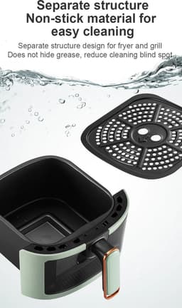Microdata - Airfryer - Heteluchtfriteuse - Airfryer Oven - Hetelucht Oven - Digitale Airfryer - Lucht Frituur - Touchscreen bediening - Schuiflade met glas - QF606 - 6L - 1350Watt - Groen — thumbnail 10