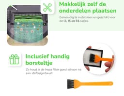 Onderhoudspakket geschikt voor iRobot Roomba i7+ i8+ i5+ i3+ E5 – HEPA Filter - Zijborstel - Roller – 9-delige set – Stofzuiger Vervanging set - Stofzuiger onderdelen — thumbnail 3