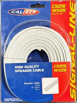 Caliber Speaker Kabel - Luidsprekerkabel - 2x1,5mm - 25 meter speakerdraad - Wit (CS215WX25) — thumbnail 3