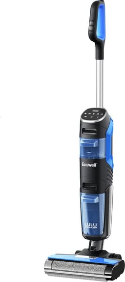 Ecowel MA01L wet dry vacuum - stofzuigen en dweilen tegelijk - 20 minuten bedrijfstijd - 8 kPA zuigkracht - basisstation met zelfreiniging - edge-cleaning - 160° kantelen - zwart/blauw — thumbnail 1