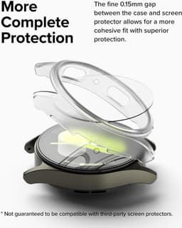 Ringke Slim + Glass | Hoesje + Screen Protector Geschikt voor Samsung Galaxy Watch 7 40MM | Case met 9H Tempered Glass | Matte Zwart — thumbnail 14