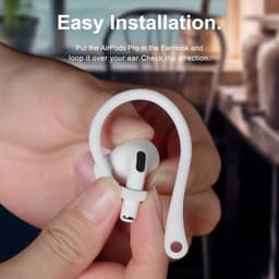 Earhooks Geschikt Voor Apple AirPods en Apple AirPods Pro 3 I Oorhaken I Veilige Pasvorm I Siliconen Eartips I Ergonomisch en Anti-Lost Ontwerp I Set van 2 I Wit — thumbnail 4