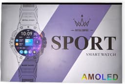 Royal Empire Amoled Smartwatch - Smartwatch Heren - Inclusief Led lampje - 48MM - RVS & TPU Bandje - Bloeddrukmeter - Stappenteller - Hartslagmeter - Slaapmonitor - Multisport Geschikt voor alle Smartphones - Zwart — thumbnail 5