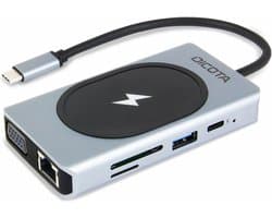 Dicota USB-C 10-in-1 Wireless Charging Dock 4K PD 100W + 15W USB-C dockingstation Geschikt voor merk (dockingstation):