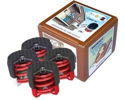 Soleco trillingsdemperset Bruin 70-120kg M8 (2x Wit + 2x Rood)