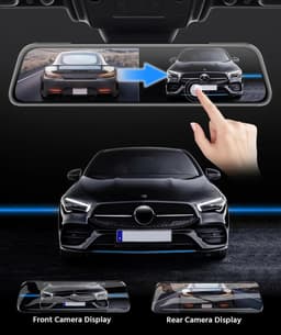 Tumex - Dashcam voor Auto - Dashcam - 10" Touchscreen - 170° Groothoeklens - Nachtzicht - Inclusief Waterproof Achteruitkijkcamera — thumbnail 2