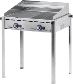 HENDI Green Fire barbecue – 2 branders – geëmailleerde gietijzeren bakplaat – 11,6 kW – 740x615x825 mm — thumbnail 1