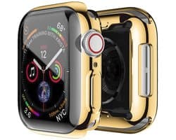 MY PROTECT - Hoesje Geschikt Voor Apple Watch 40mm Siliconen Bescherm Case - Screenprotector - Transparant/Goud