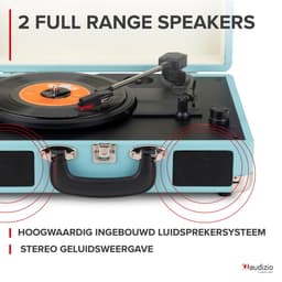 Platenspeler Bluetooth IN/OUT - Audizio RP116BL - 2025 model - Retro platenspeler met speakers - Blauw — thumbnail 5