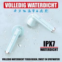 Draadloze Oordopjes - Oortjes Bluetooth - Oortjes Draadloos - Geschikt voor iPhone, iPad, Samsung, Android, Computer en Laptop - Draadloze Koptelefoon met Noise Cancelling - Ingebouwde Microfoon - LED Display - Blauw — thumbnail 4