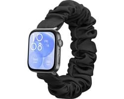 kwmobile elastisch bandje voor smartwatch - geschikt voor Huawei Watch Fit 3 / Fit 4 - Horlogebandje van katoen - In zwart
