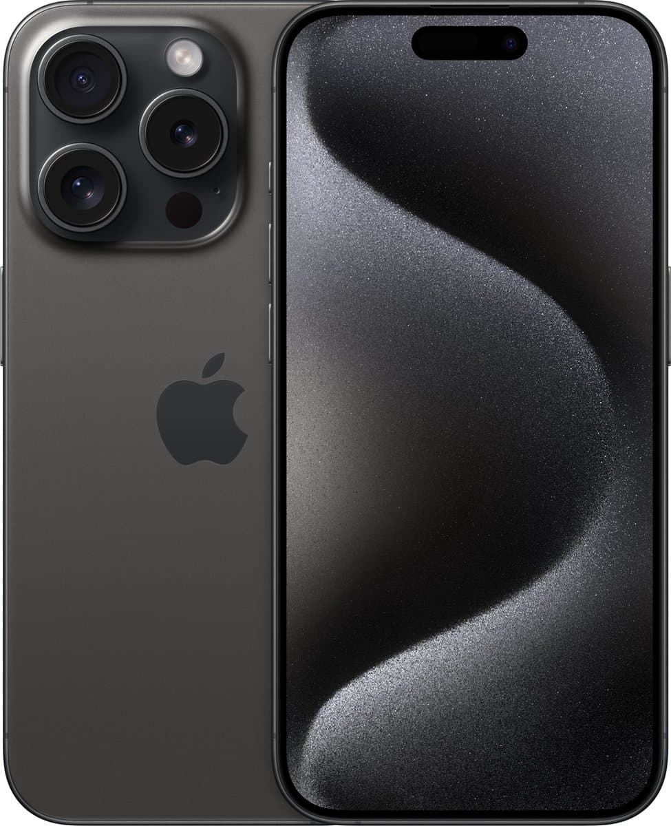 Apple iPhone 15 Pro 15,5 cm (6.1") Dual SIM iOS 17 5G USB Type-C 1 TB Titanium, Zwart — afbeelding 1