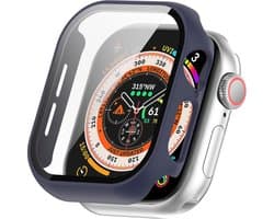 Watch case screenprotector - hoesje - gehard glas - geschikt voor Apple Series 10 & 11 met case size 42 mm - donkerblauw