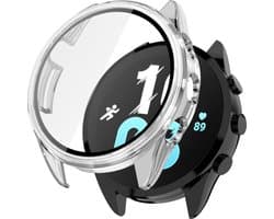 Watch case screenprotector - hoesje - gehard glas - geschikt voor Garmin Forerunner 165 - transparant