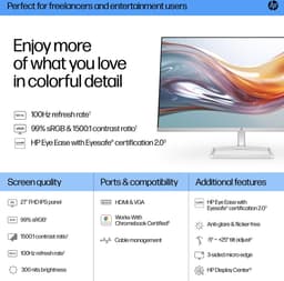 HP S5 527sw - Full HD Monitor - 27 inch - 100hz — thumbnail 5