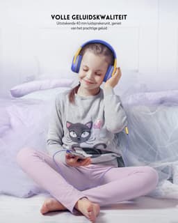StayPowered Kinderheadset - Veilige, Comfortabele en Duurzame Hoofdtelefoon met Volumebegrenzing! - Compact Design - Hoogwaardige Geluid - HD Microfoon - Ingebouwde Volumebegrenzer - Opvouwbaar - Paars/Geel - Levering Sneller dan Aangegeven! — thumbnail 2