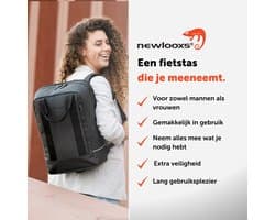 New Looxs Odense Nevada Backpack - Fietsrugzak - Rugzak met Laptop Compartiment - Fietstas van Waterafstotend Polyester - 17 inch laptopvak – Zwart