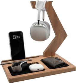 Industrial Living Koptelefoon Houder – Hoofdtelefoon Standaard Bureau – Gaming Headset Stand – Hout — thumbnail 1