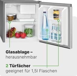 Mini koelkast 45L met vriesvak - Stille koelbox voor keuken, kantoor, camping en gaming — thumbnail 3