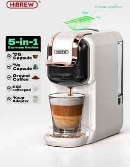 5 in 1 Koffiezetapparaat - Senseo - Meerdere Capsules - Koffiepadmachine - Koffiemachine - Cappuccino - Latte - Heet/Koud - 19B - 1450W - Wit — thumbnail 2