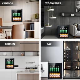 Luxe Minibar Koeling – Mini Koelkast – Wijnkoelkast 48L – Skincare Fridge – Glazen Deur – Kleine Drankenkoelkast – 5 Instelbare Niveau’s – Zwart — thumbnail 5